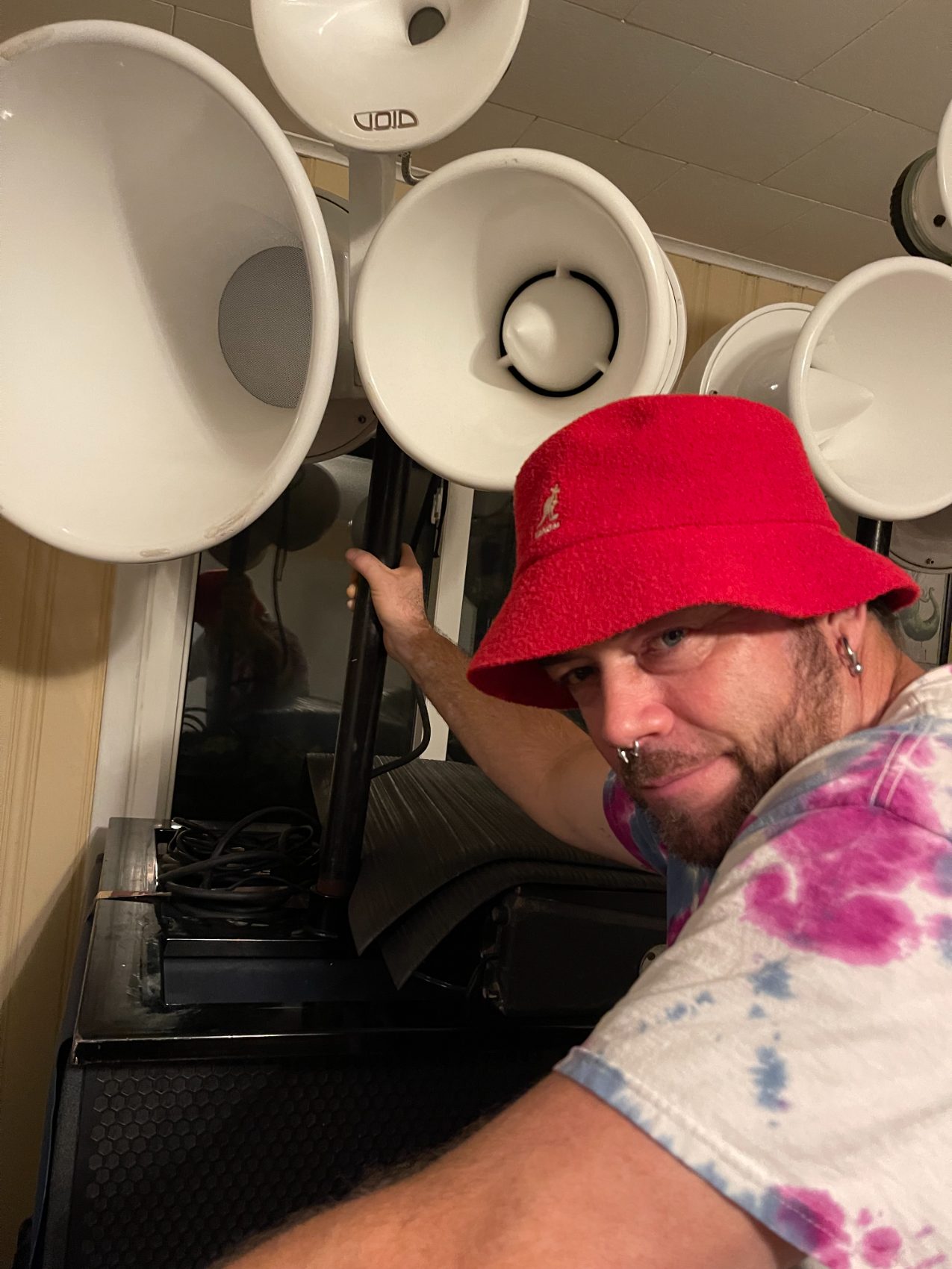 Chris behind the Void cabinets