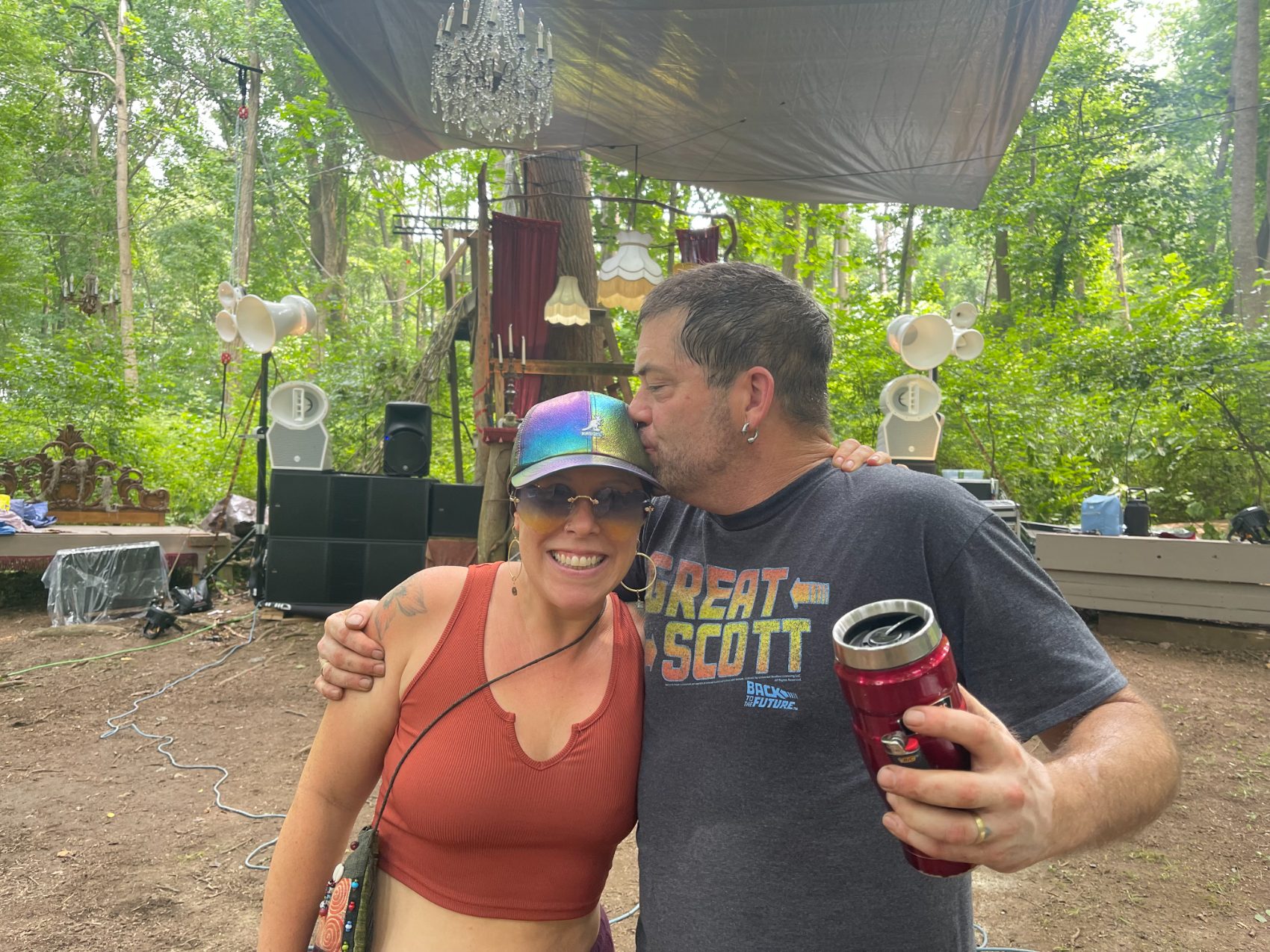 Chris and Lindsay Calihan at the rig